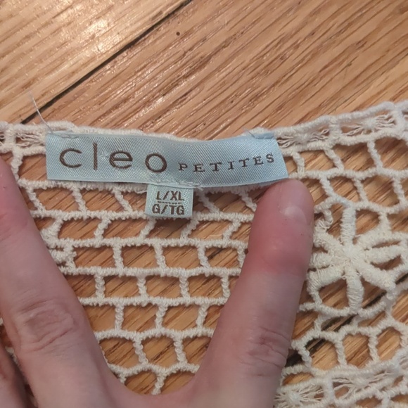 Cream Crochet Open-Knit Top - Picture 3 of 4